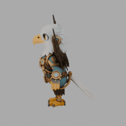 Steampunk Eagles Chibi TPose 005 free 3D model preview