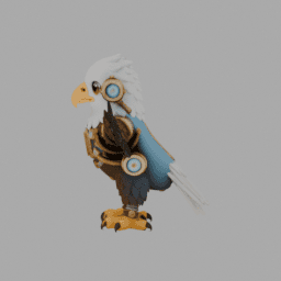 Steampunk Eagles Chibi TPose 006 free 3D model preview