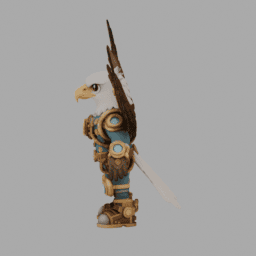 Steampunk Eagles Chibi TPose 007 free 3D model preview