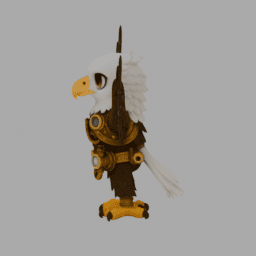 Steampunk Eagles Chibi TPose 008 free 3D model preview