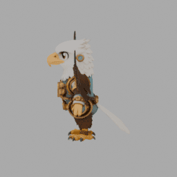 Steampunk Eagles Chibi TPose 009 free 3D model preview
