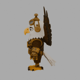 Steampunk Eagles Chibi TPose 010 free 3D model preview