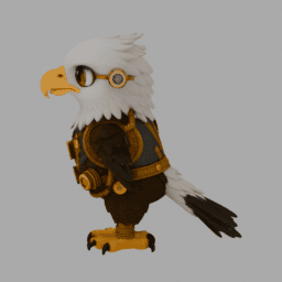 Steampunk Eagles Chibi TPose 011 free 3D model preview