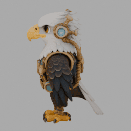 Steampunk Eagles Chibi TPose 012 free 3D model preview