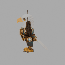 Steampunk Eagles Chibi TPose 013 free 3D model preview