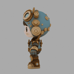 Steampunk Gear Chibi TPose 002 free 3D model preview