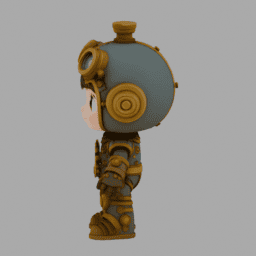 Steampunk Gear Chibi TPose 003 free 3D model preview