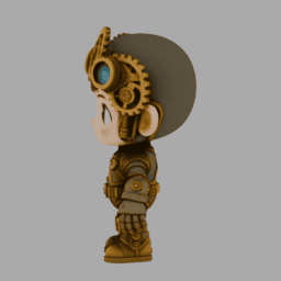 Steampunk Gear Chibi TPose 004 free 3D model preview
