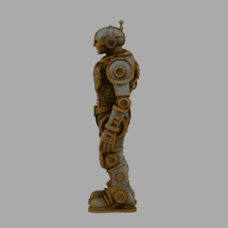 Steampunk GearRobot 001 free 3D model preview