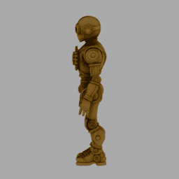 Steampunk GearRobot 006 free 3D model preview
