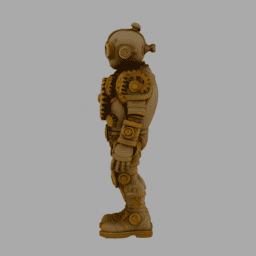 Steampunk GearRobot 007 free 3D model preview