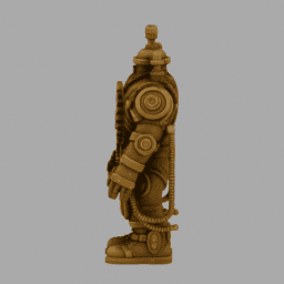 Steampunk GearRobot 008 free 3D model preview