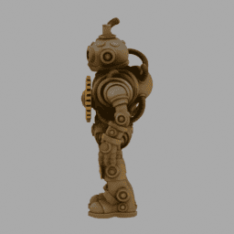 Steampunk GearRobot 009 free 3D model preview