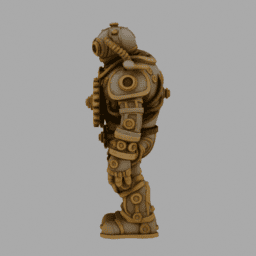 Steampunk GearRobot 011 free 3D model preview