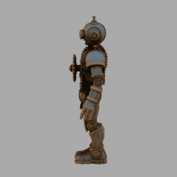 Steampunk GearRobot 012 free 3D model preview