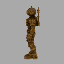Steampunk GearRobot 014 free 3D model preview