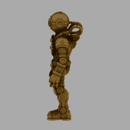 Steampunk GearRobot 018 free 3D model preview