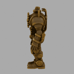 Steampunk GearRobot 019 free 3D model preview