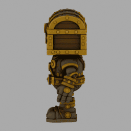 Steampunk Iron TreasureChestPeaple ToyStyle 001 free 3D model preview
