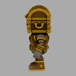 Steampunk Iron TreasureChestPeaple ToyStyle 003 free 3D model preview