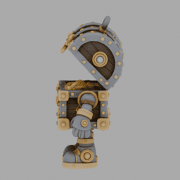 Steampunk Iron TreasureChestPeaple ToyStyle 004 free 3D model preview