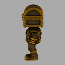 Steampunk Iron TreasureChestPeaple ToyStyle 005 free 3D model preview
