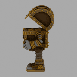 Steampunk Iron TreasureChestPeaple ToyStyle 006 free 3D model preview