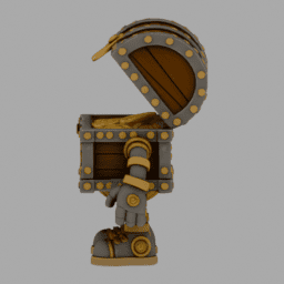 Steampunk Iron TreasureChestPeaple ToyStyle 012 free 3D model preview