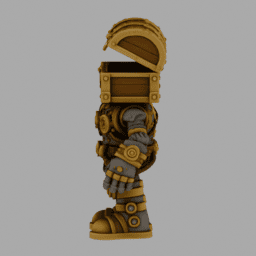 Steampunk Iron TreasureChestPeaple ToyStyle 014 free 3D model preview
