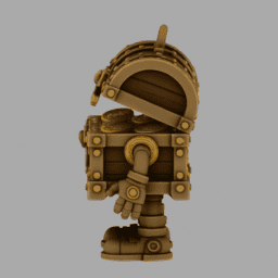 Steampunk Iron TreasureChestPeaple ToyStyle 015 free 3D model preview