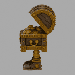 Steampunk Iron TreasureChestPeaple ToyStyle 018 free 3D model preview