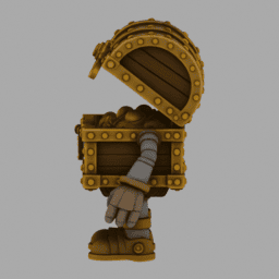 Steampunk Iron TreasureChestPeaple ToyStyle 021 free 3D model preview