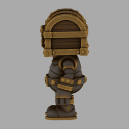 Steampunk Iron TreasureChestPeaple ToyStyle 022 free 3D model preview