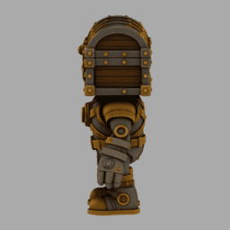 Steampunk Iron TreasureChestPeaple ToyStyle 024 free 3D model preview