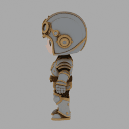 Steampunk Kight Chibi TPose 003 free 3D model preview