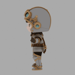 Steampunk Kight Chibi TPose 005 free 3D model preview