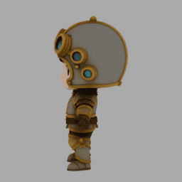 Steampunk Kight Chibi TPose 006 free 3D model preview