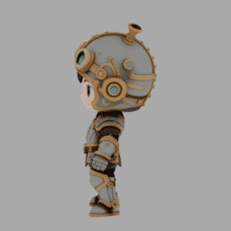 Steampunk Kight Chibi TPose 007 free 3D model preview
