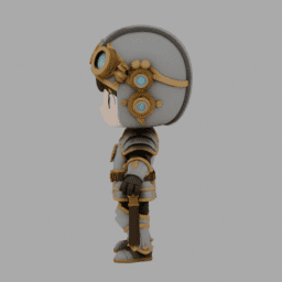 Steampunk Kight Chibi TPose 008 free 3D model preview
