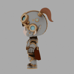 Steampunk Kight Chibi TPose 009 free 3D model preview