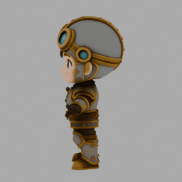 Steampunk Kight Chibi TPose 010 free 3D model preview
