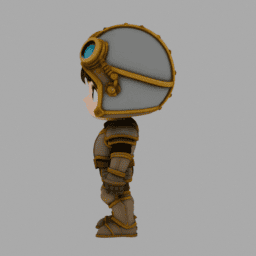 Steampunk Kight Chibi TPose 011 free 3D model preview