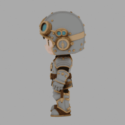 Steampunk Kight Chibi TPose 012 free 3D model preview