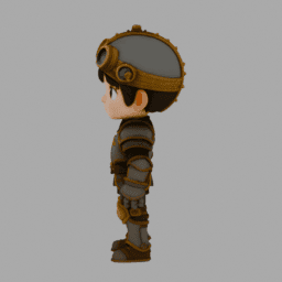 Steampunk Kight Chibi TPose 013 free 3D model preview