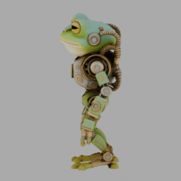 Steampunk Machine Robot Frog 001 free 3D model preview