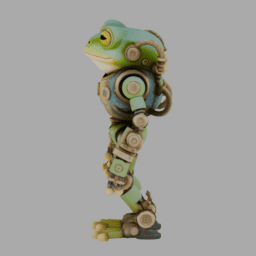 Steampunk Machine Robot Frog 003 free 3D model preview