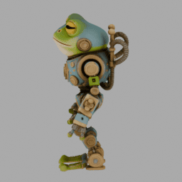 Steampunk Machine Robot Frog 004 free 3D model preview