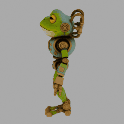 Steampunk Machine Robot Frog 005 free 3D model preview