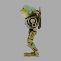 Steampunk Machine Robot Frog 006 free 3D model preview