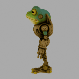 Steampunk Machine Robot Frog 007 free 3D model preview